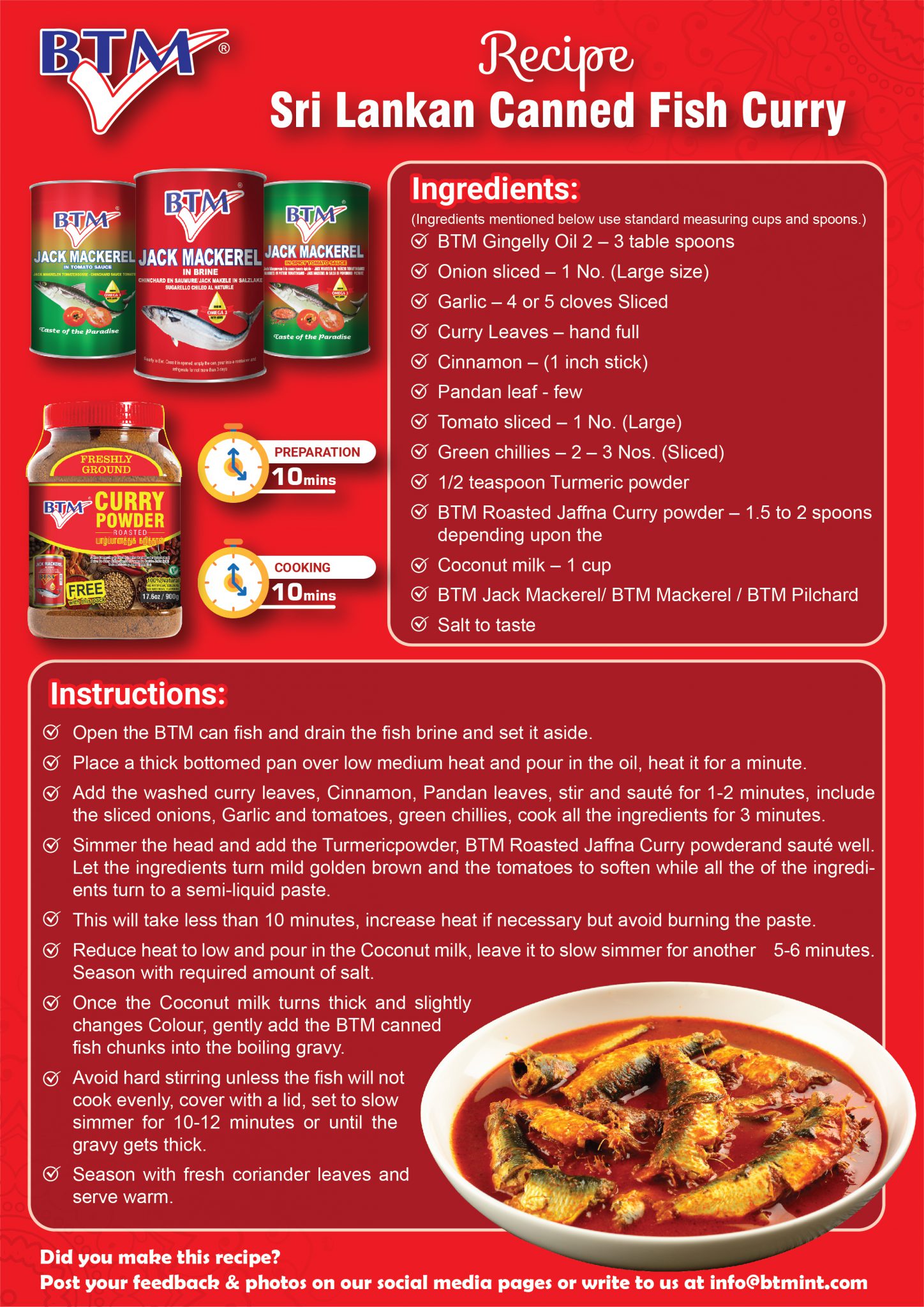 Srilankan Can fish curry – BTM International